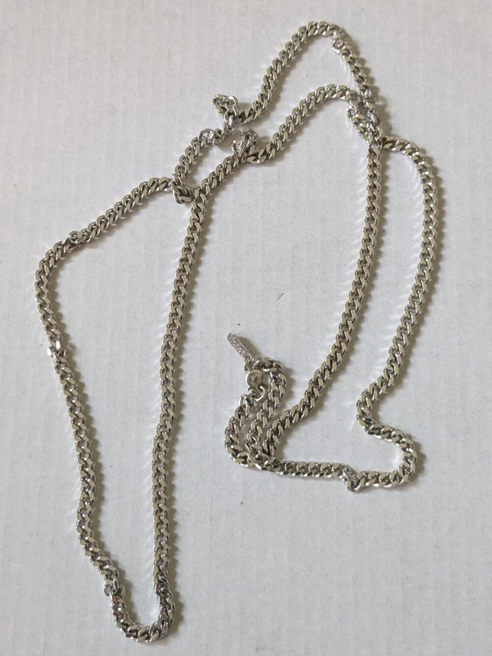 Vintage Silver Tone Chain Link Monet Necklace 36.5"